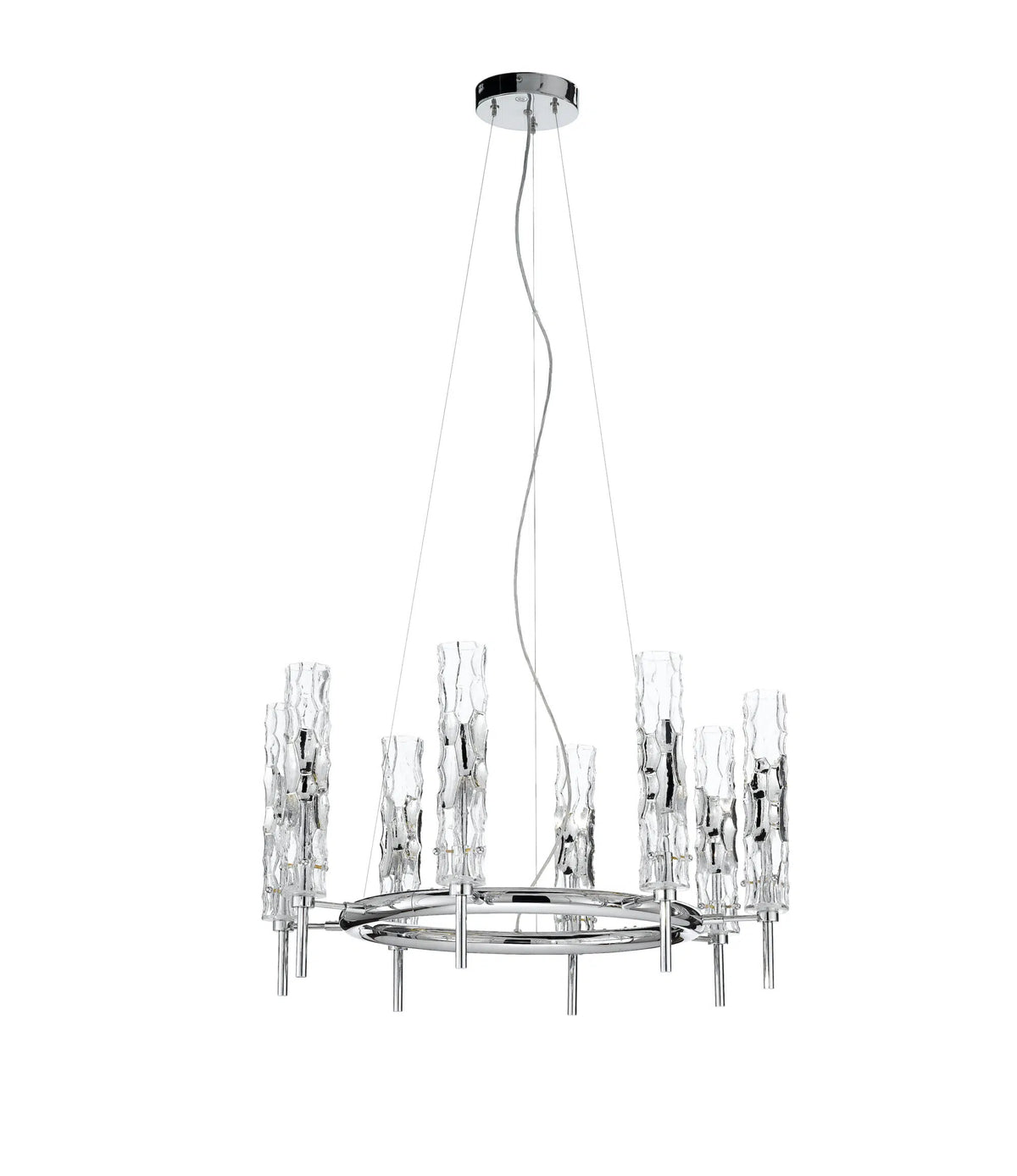 Bamboo Round Suspension Pendant
