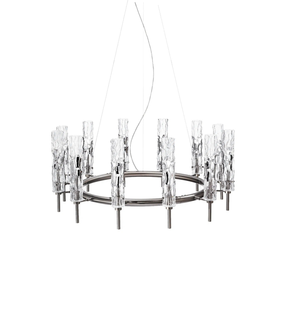 Bamboo Round Suspension Pendant