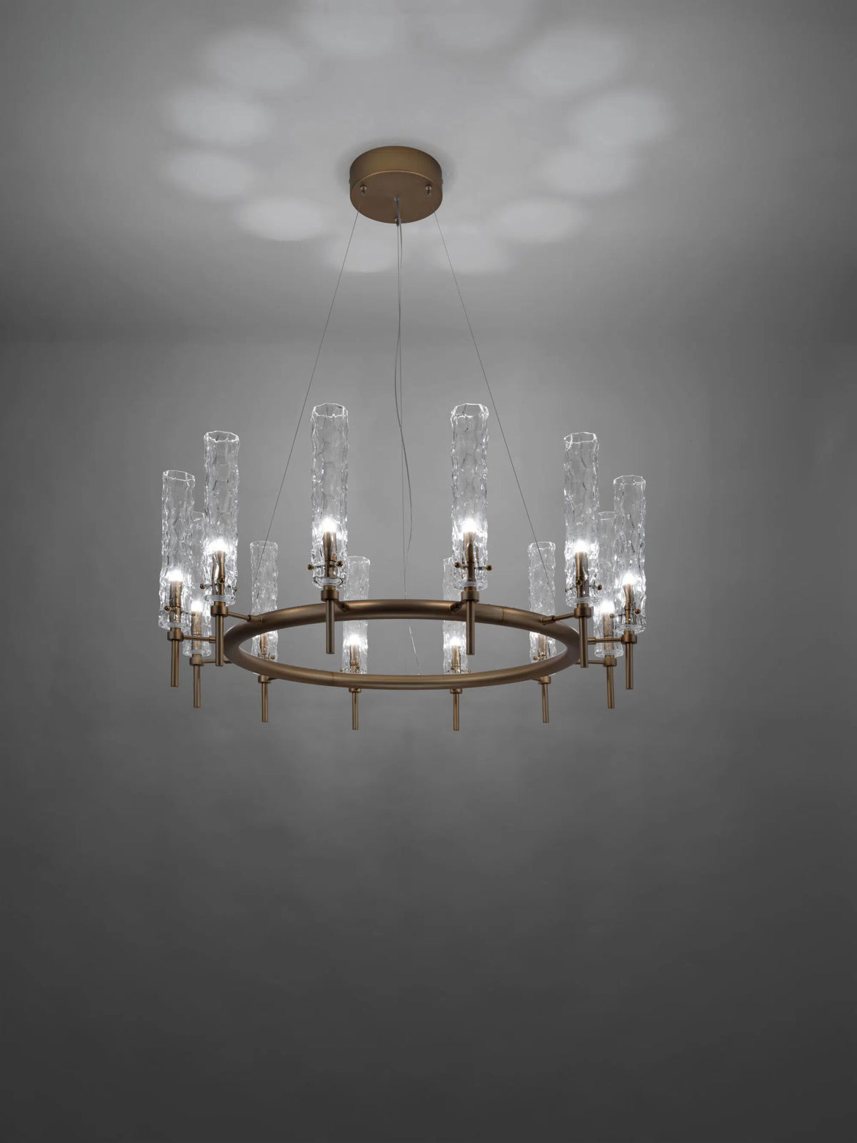 Bamboo Round Suspension Pendant