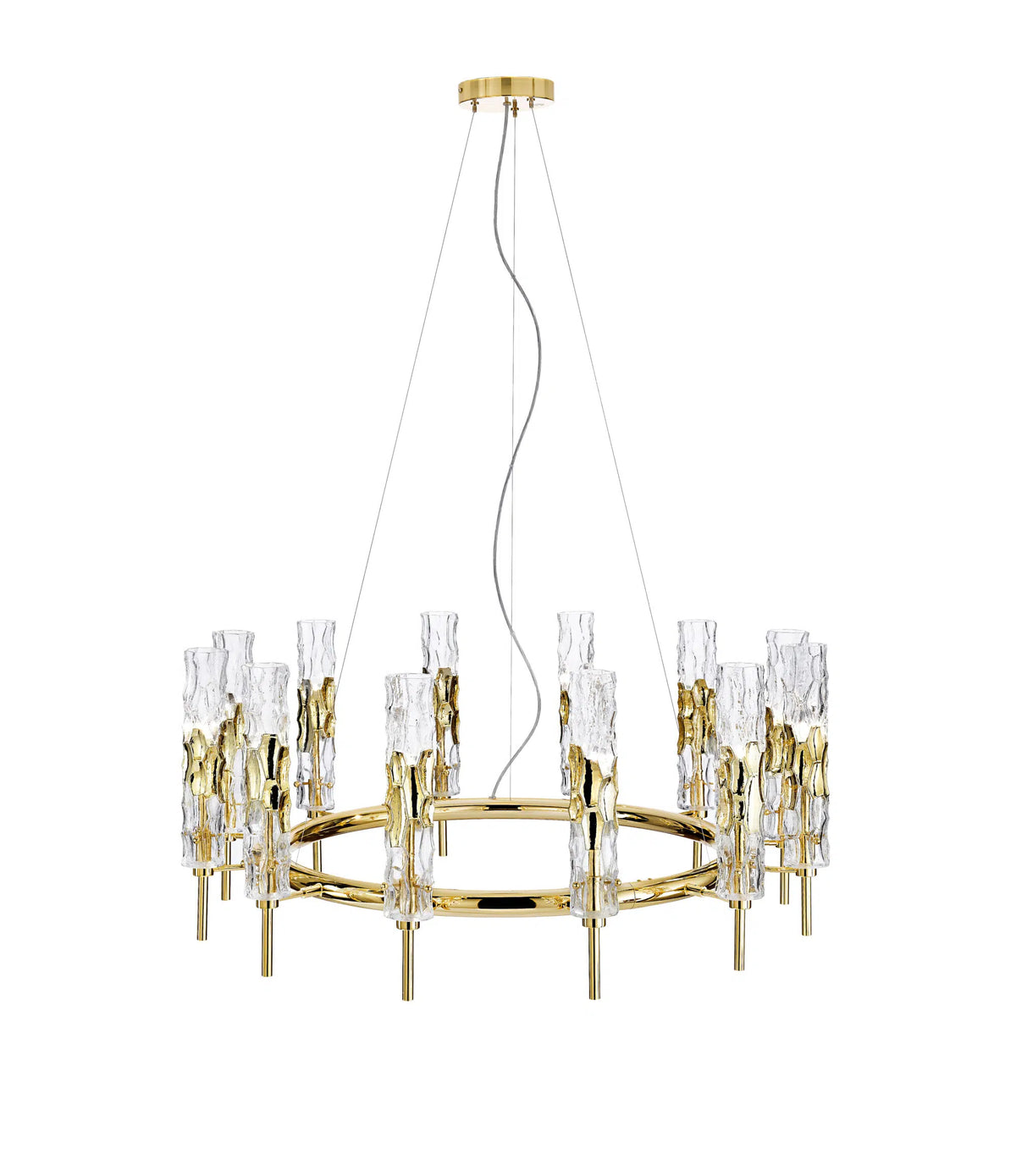 Bamboo Round Suspension Pendant