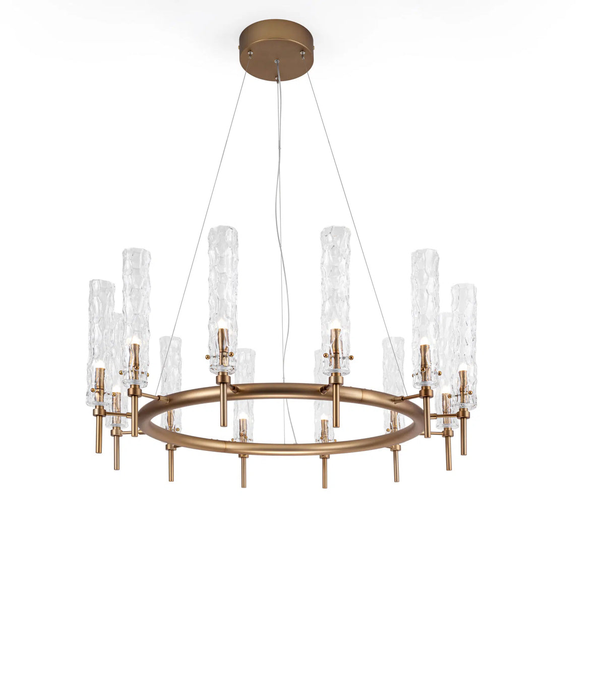 Bamboo Round Suspension Pendant